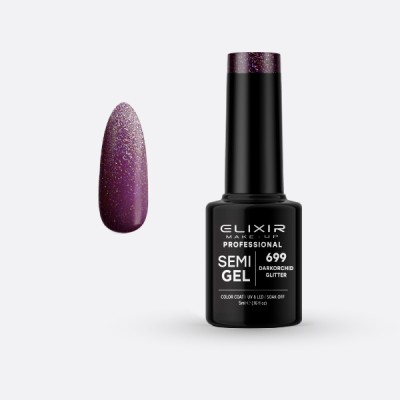 Ημιμόνιμο βερνίκι 5ml – 699 (Darkorchid Glitter)