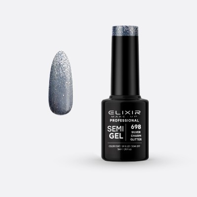 Ημιμόνιμο βερνίκι 5ml – 698 (Silver Charm Glitter)