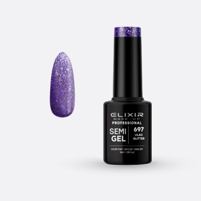 Ημιμόνιμο βερνίκι 5ml – 697 (Lilac Glitter)