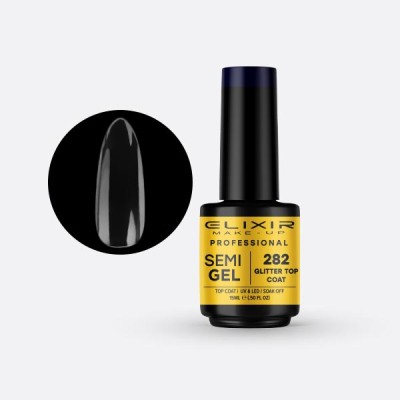 Pro. Ημιμόνιμο βερνίκι 15ml – 282 (Glitter Top Coat-No Wipe)