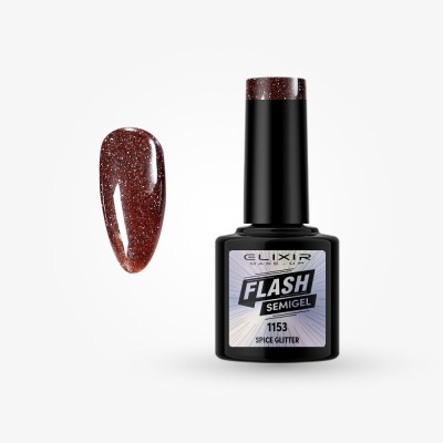 Ημιμόνιμο βερνίκι Flash 8ml – 1153 (Spice Glitter)