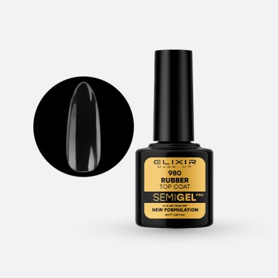 Ημιμόνιμο βερνίκι 8ml – 980 (Rubber Top Coat – No Wipe)