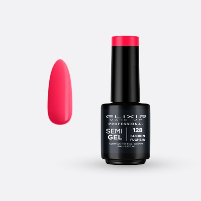 Ημιμόνιμο βερνίκι 15ml – 128 (Fashion Fuchsia)